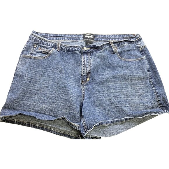 The OG Squeeze Jeans Denim 5 Pocket Jean Shorts Logo Embroidered Pockets 22W - Picture 1 of 10
